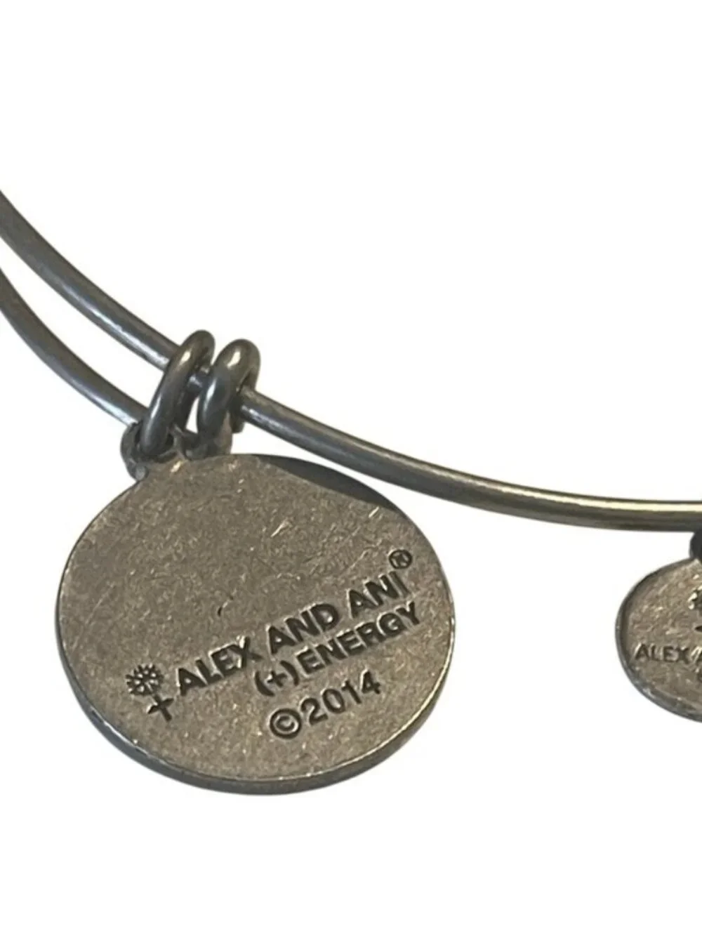 Alex and Ani Friend Silver Charm Dangle Bangle Adjustable Bracelet